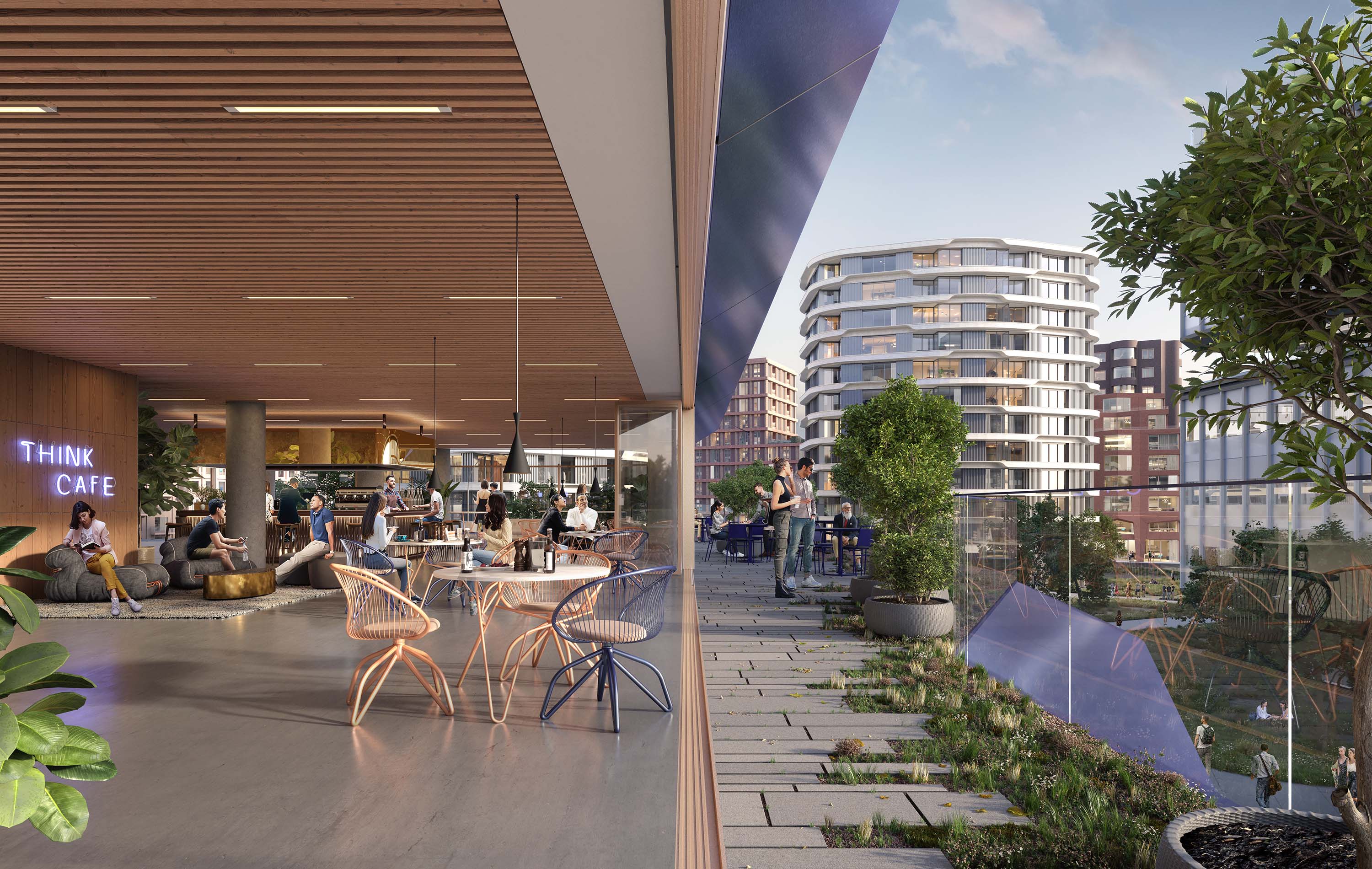 People chilling at Think Cafe